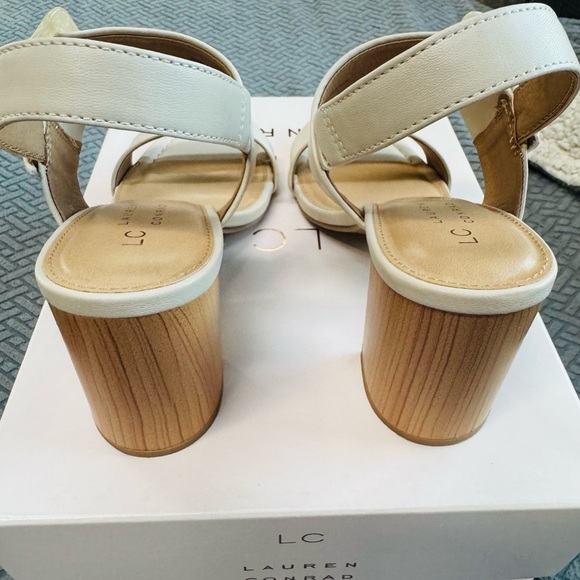 LC Lauren Conrad Cream Block Heel Sandals - Picture 5 of 8